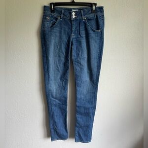 Hudson Collin Flap Skinny Mid Wash Blue Denim Womens 27 Low Rise Y2K